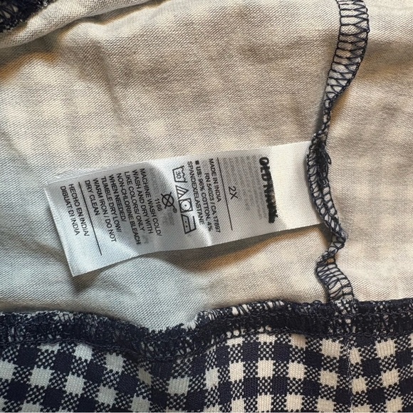 Old Navy Blue & White Gingham Bike Shorts 2X - Picture 2 of 9